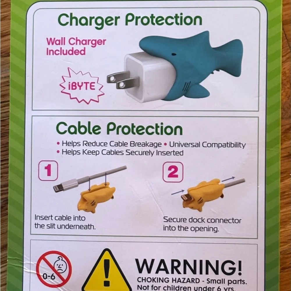 Tzumi Cord Byte Charger with Cable Protection Pack, NWOT